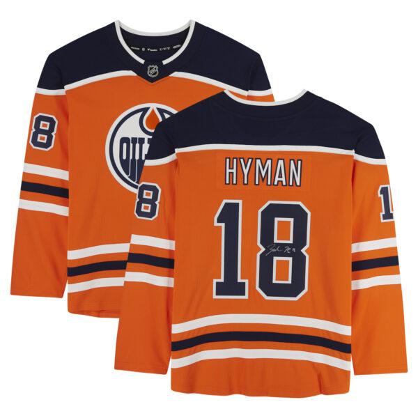 Zach Hyman Orange Edmonton Oilers Autographed Fanatics Breakaway Jersey