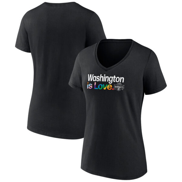 Women's  Black Washington Mystics City Pride V-Neck T-Shirt - Image 2