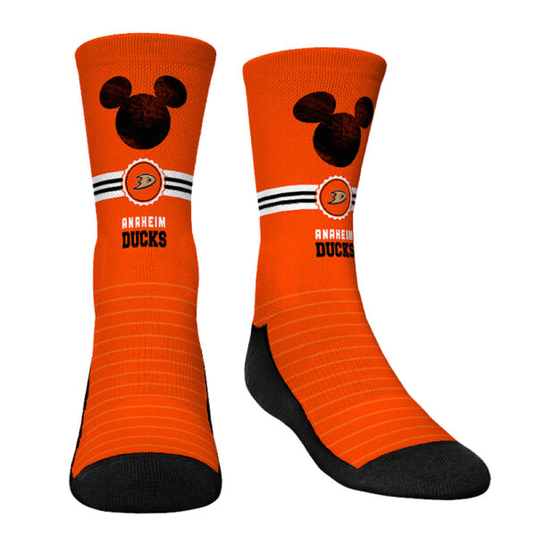 Youth Rock Em Socks Mickey Mouse Orange Anaheim Ducks Three-Pack Crew Socks Set - Image 7