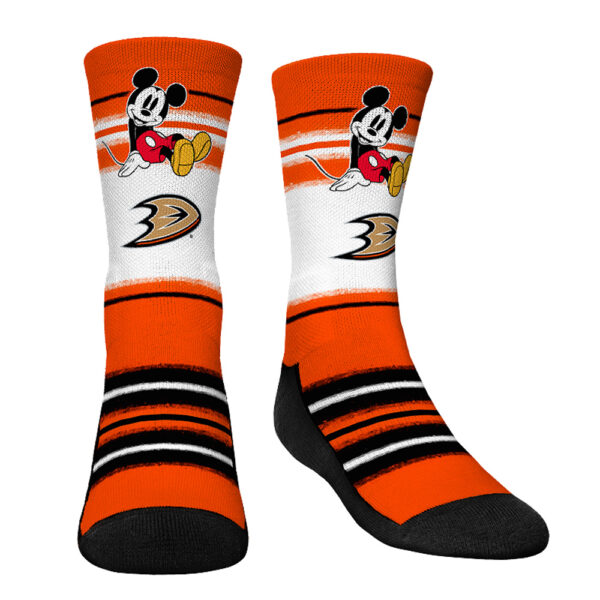 Youth Rock Em Socks Mickey Mouse Orange Anaheim Ducks Three-Pack Crew Socks Set - Image 8