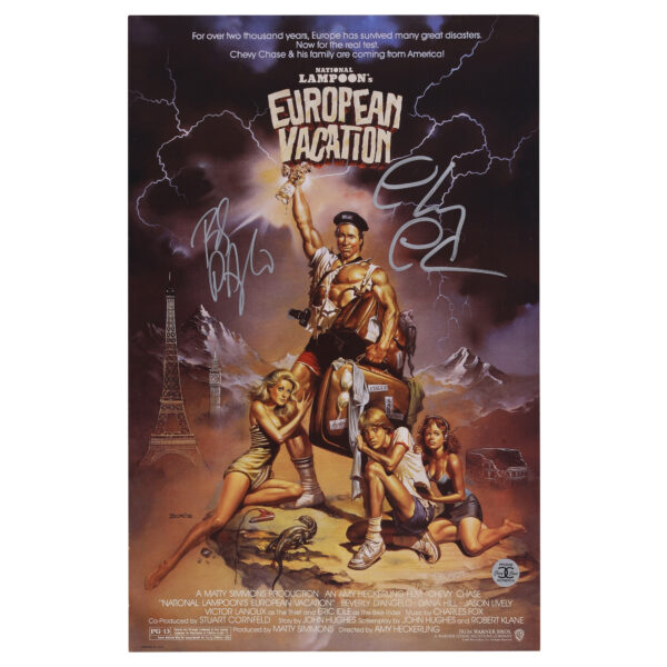 Chevy Chase and Beverly D'Angelo National Lampoon's European Vacation Autographed 11" x 17" Movie Poster