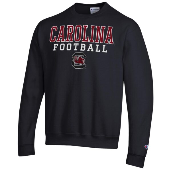 Men's Champion Black South Carolina Gamecocks Football Stacked Pullover Sweatshirt - Image 6