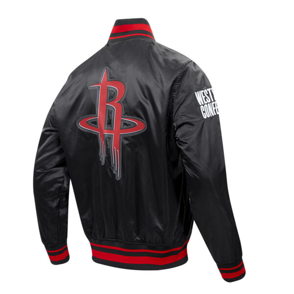 Men's Pro Standard Black Houston Rockets Script Tail Satin Full-Snap Jacket - Image 4