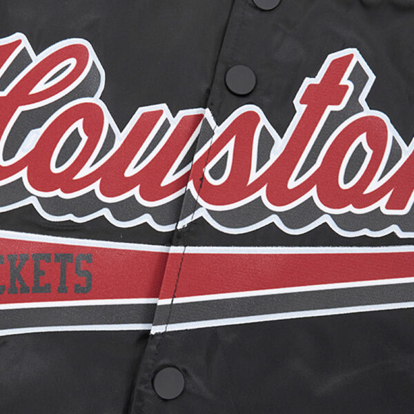 Men's Pro Standard Black Houston Rockets Script Tail Satin Full-Snap Jacket - Image 12
