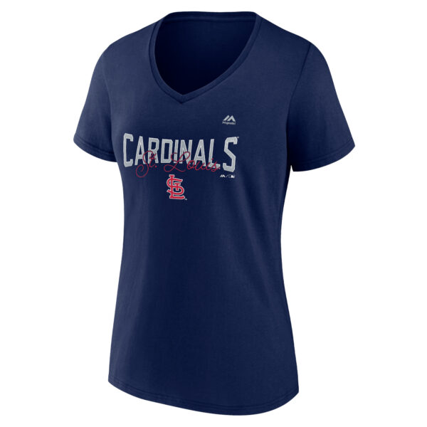 Women's Fanatics Navy St. Louis Cardinals Score From Second V-Neck T-Shirt - Image 6