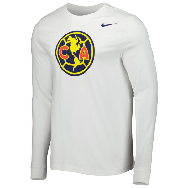 Men's Nike White Club America Core Long Sleeve T-Shirt - Image 6