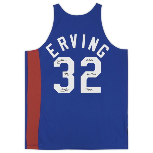 Julius Erving Blue New York Nets Autographed Mitchell & Ness 1973-74 Authentic Jersey with "ABA All-Time Team" Inscription - Image 8