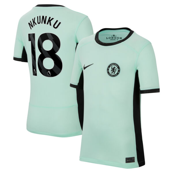 Youth Nike Christopher Nkunku Mint Chelsea 2023/24 Third Stadium Replica Player Jersey