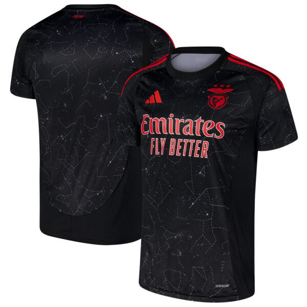 Men's adidas Black Benfica 2024/25 Away Replica Jersey - Image 8