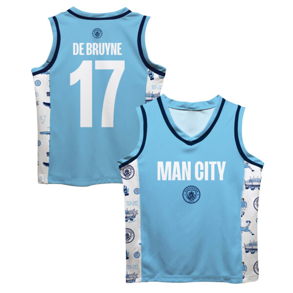 Toddler Vive La Fete Kevin De Bruyne Sky Blue Manchester City Mesh Basketball Jersey