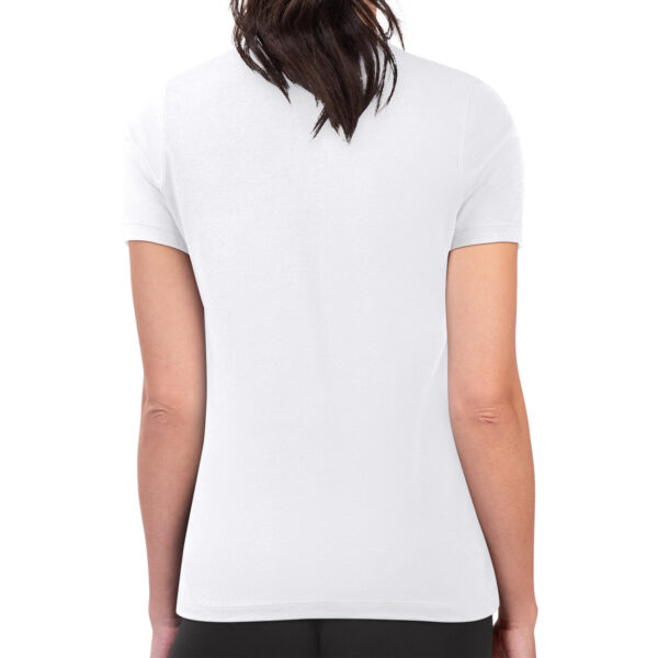 Women's G-III 4Her by Carl Banks White Calgary Flames Flower Logo Fitted T-Shirt - Image 5