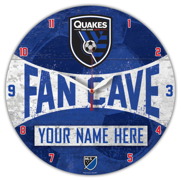 WinCraft San Jose Earthquakes Personalized 14'' Round Wall Clock