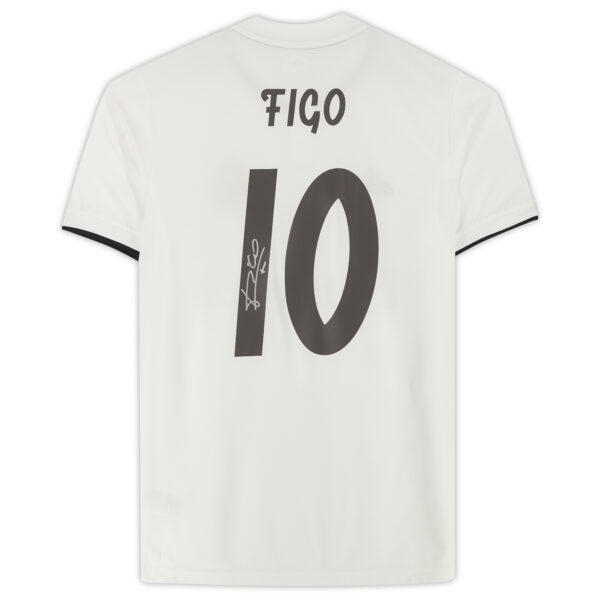 Luis Figo Real Madrid Autographed 2018-19 Home Jersey with Fan Style Numbers - Image 7