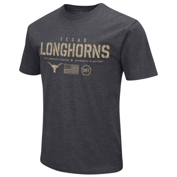 Men's Colosseum Heather Black Texas Longhorns Big & Tall OHT Military Appreciation Playbook T-Shirt - Image 7