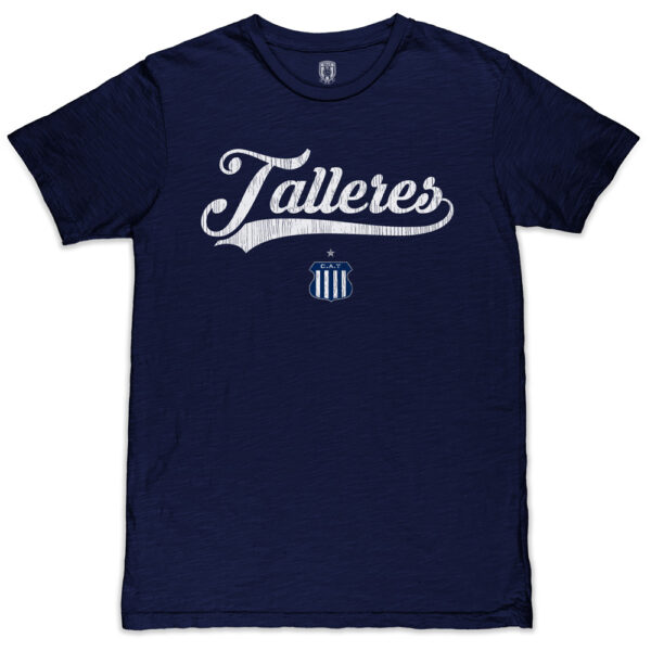 Men's 1863FC  Navy Club Atlético Talleres Script Slub T-Shirt - Image 6