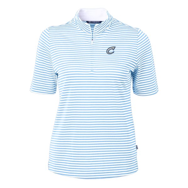 Women's Cutter & Buck Powder Blue Columbus Clippers Virtue DryTec Eco Pique Stripe Recycled Top - Image 6