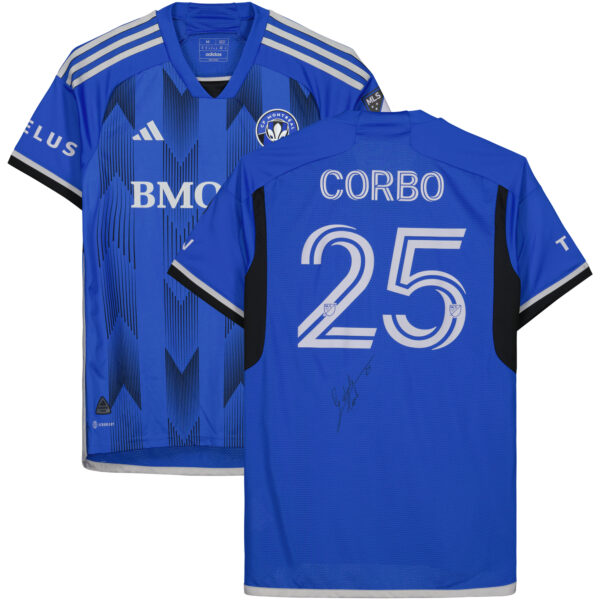 Gabriele Corbo CF Montreal Autographed Match-Used #25 Blue Jersey from the 2023 MLS Season