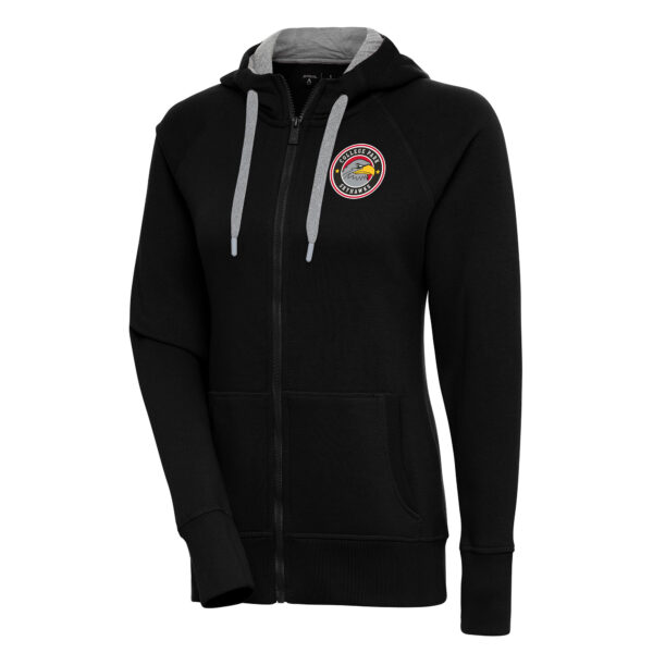 Women's Antigua Black College Park Skyhawks Victory Full-Zip Hoodie
