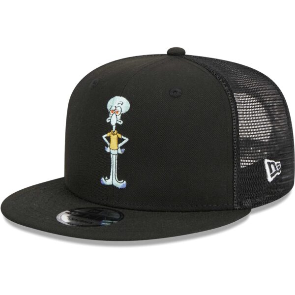 Men's New Era Black SpongeBob SquarePants Squidward Mesh Trucker 9FIFTY Snapback Hat - Image 7