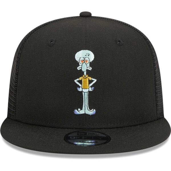 Men's New Era Black SpongeBob SquarePants Squidward Mesh Trucker 9FIFTY Snapback Hat - Image 8