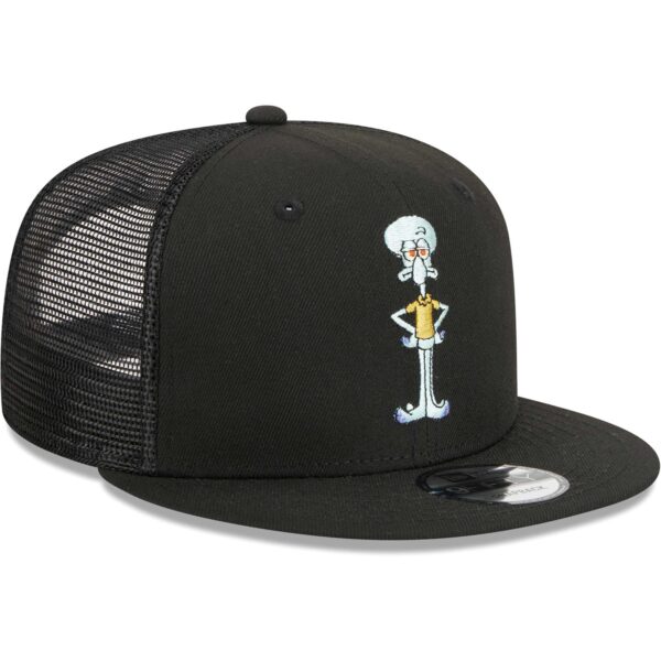Men's New Era Black SpongeBob SquarePants Squidward Mesh Trucker 9FIFTY Snapback Hat - Image 9