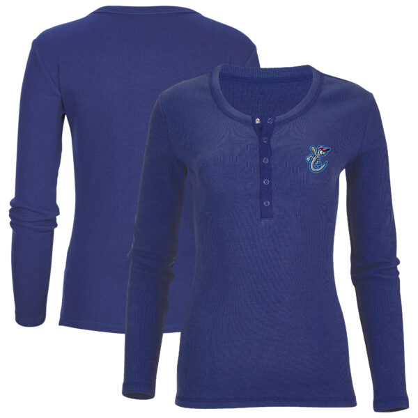 Women's Navy Corpus Christi Hooks Harper Henley Long Sleeve T-Shirt