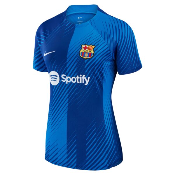 Women's Nike Blue Barcelona 2023/24 Home Academy Pro Pre-Match Top - Image 6