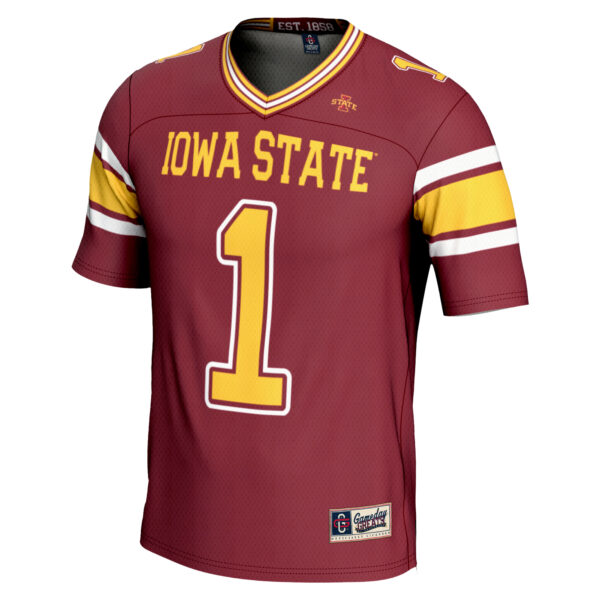 Men's GameDay Greats #1 Cardinal Iowa State Cyclones Endzone Football Jersey - Image 6