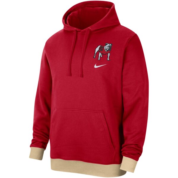Men's Nike  Red Georgia Bulldogs Campus Retro Fleece Pullover Hoodie - Image 6