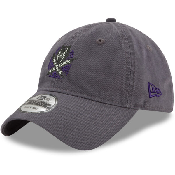Men's New Era Charcoal Black Panther Wakanda Forever 9TWENTY Adjustable Hat - Image 2