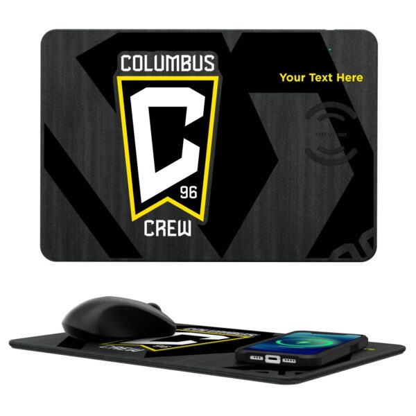 Columbus Crew Personalized Tilt Design Wireless Charger & Mouse Pad