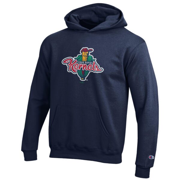 Youth Champion Navy Cedar Rapids Kernels Eco Powerblend Pullover Hoodie - Image 6