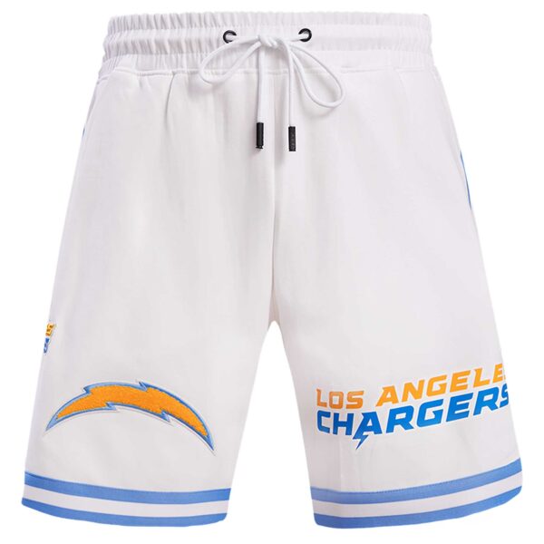Men's Pro Standard White Los Angeles Chargers Classic Chenille Shorts - Image 12