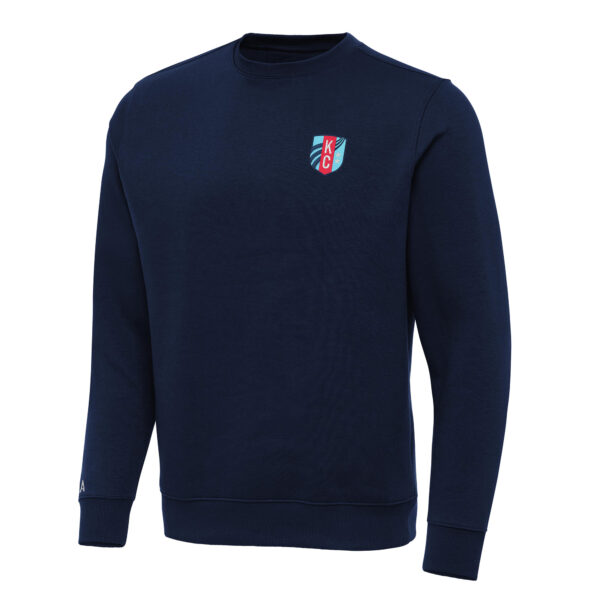 Men's Antigua Navy Kansas City Current Victory Crew Neck Pullover Sweatshirt