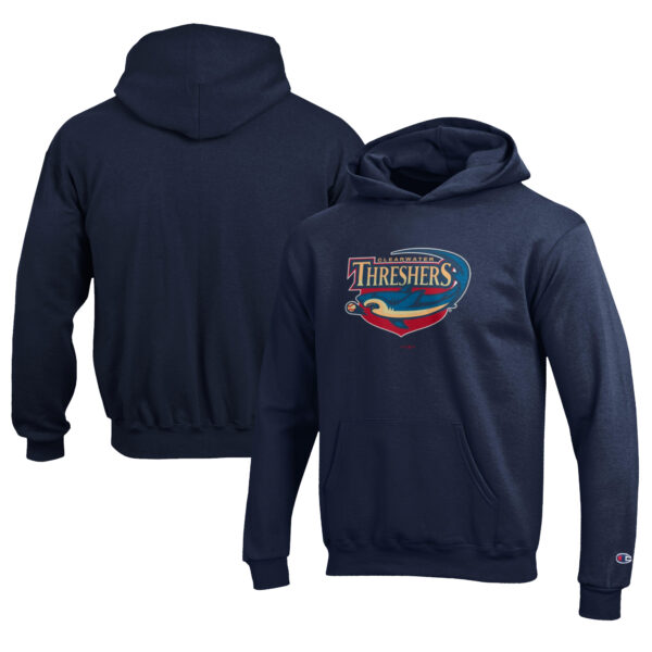 Youth Champion Navy Clearwater Threshers Eco Powerblend Pullover Hoodie