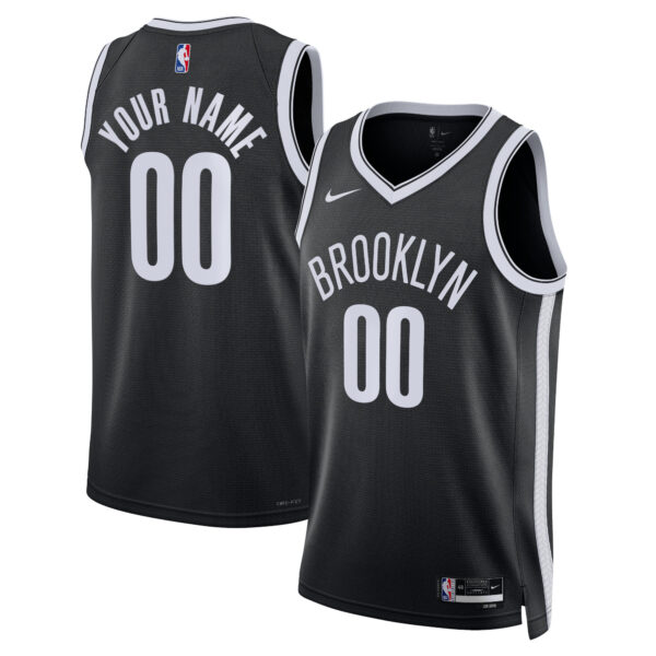 Unisex Nike Black Brooklyn Nets Swingman Custom Jersey - Icon Edition - Image 2