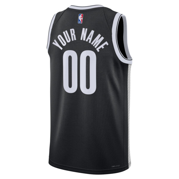 Unisex Nike Black Brooklyn Nets Swingman Custom Jersey - Icon Edition - Image 7