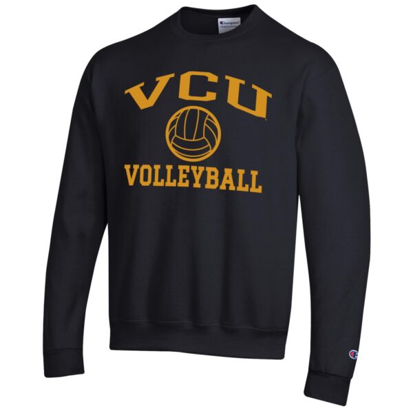 Men's Champion  Black VCU Rams Icon Logo Volleyball Eco Powerblend Pullover Sweatshirt - Image 3