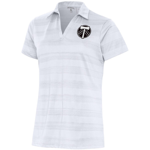 Women's Antigua  White Portland Timbers Brushed Metallic Compass Polo