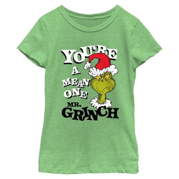 Girl's Youth Mad Engine  Green Dr. Seuss You're a Mean One, Mr. Grinch Graphic T-Shirt
