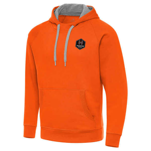 Men's Antigua Orange Houston Dash Victory Pullover Hoodie
