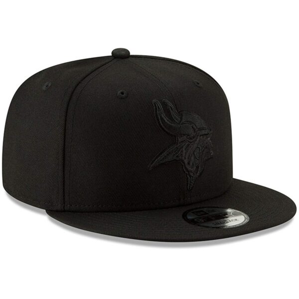 Men's New Era Black Minnesota Vikings Black On Black 9FIFTY Adjustable Hat - Image 8
