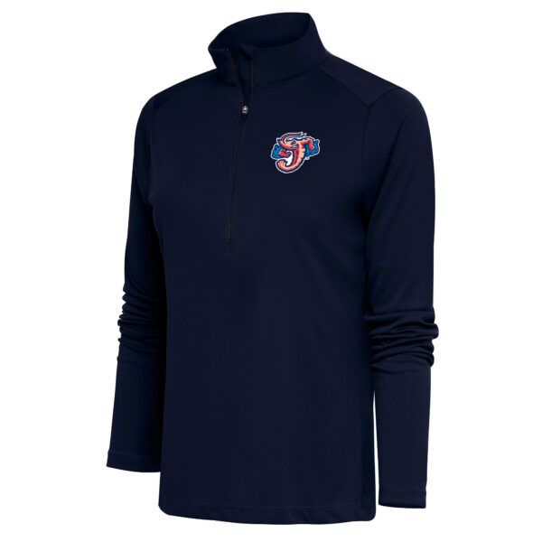 Women's Antigua  Navy Jacksonville Jumbo Shrimp Tribute Half-Zip Pullover Top