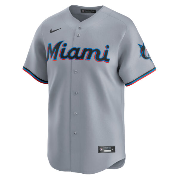 Men's Nike  Gray Miami Marlins Road Limited Jersey - Image 6