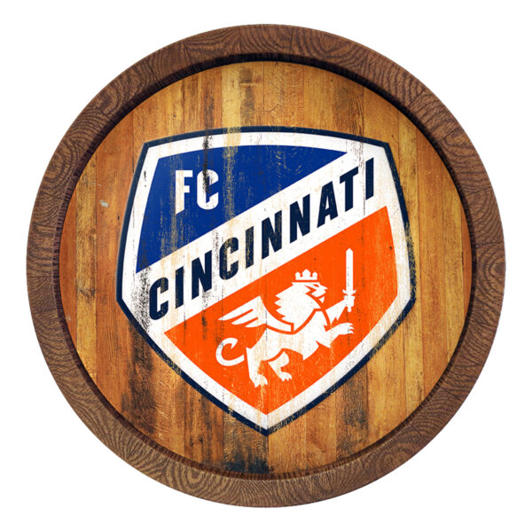 FC Cincinnati 20.25'' Faux Distressed Barrel Top Sign