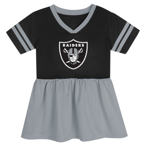 Girls Toddler Black Las Vegas Raiders Stadium Lights Fashion Jersey Dress - Image 6