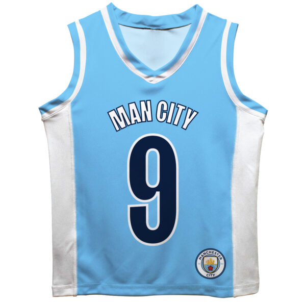 Toddler Vive La Fete Erling Haaland Sky Blue Manchester City Mesh Basketball Jersey - Image 6