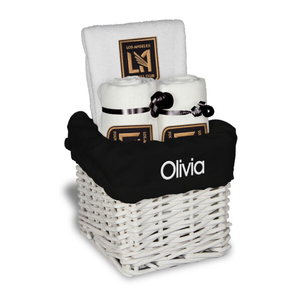 Infant White LAFC Personalized Small Gift Basket