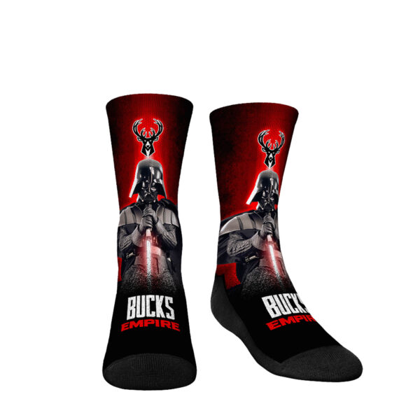Youth Rock Em Socks Darth Vader & Stormtrooper Hunter Green Milwaukee Bucks Three-Pack Star Wars Crew Socks Set - Image 9