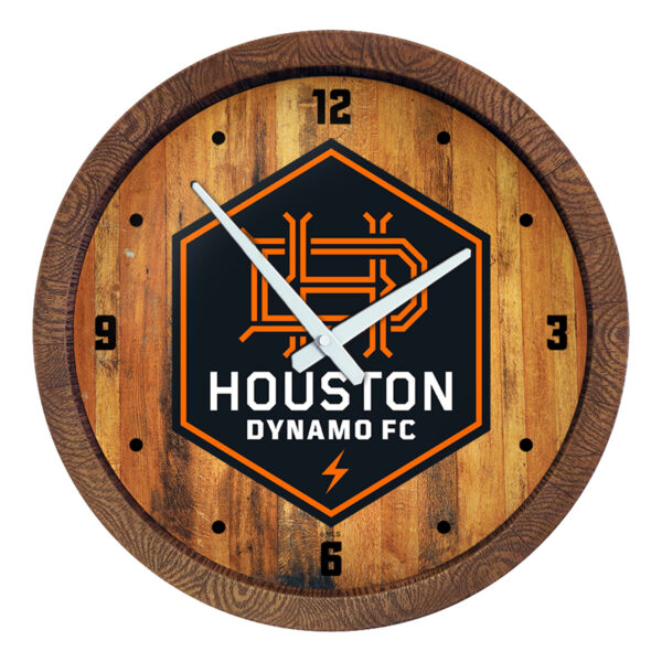 Houston Dynamo FC 20.25" Faux Barrel Top Clock
